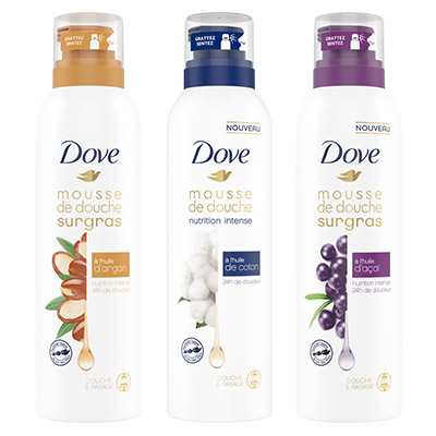 Dove – Mousses de douche surgras