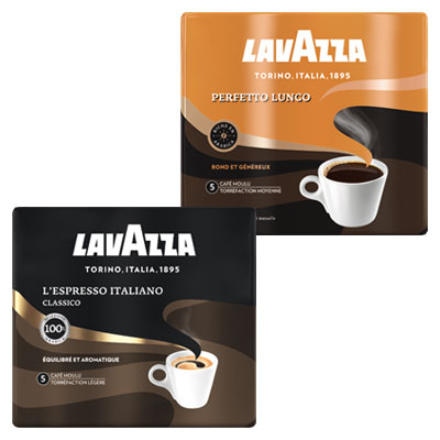  Lavazza Espresso Italiano Classico Moulu 2x250gr + Lavazza Perfetto Lungo Moulu 2x250gr 