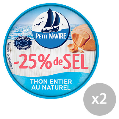 Petit Navire – Thons au Naturel -25% de sel*