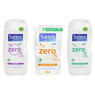 Sanex Zéro% (hors 250ml) - Gel Douche